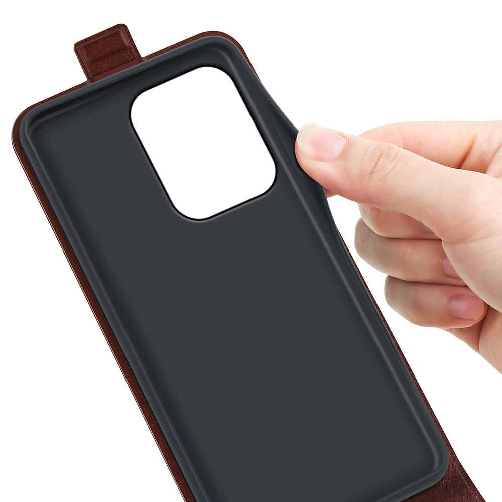 Vertical könyvtok a Xiaomi Redmi 17 4G/5G-hez – barna