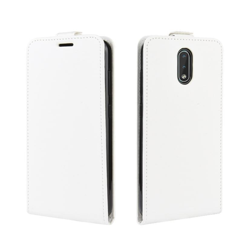 Függőleges PU bőr flip tok Nokia 2.3 készülékhez - fehér