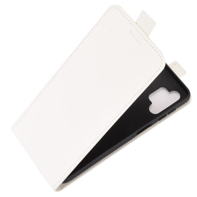 Függőleges PU bőr flip tok Samsung Galaxy A32 5G készülékhez - fehér