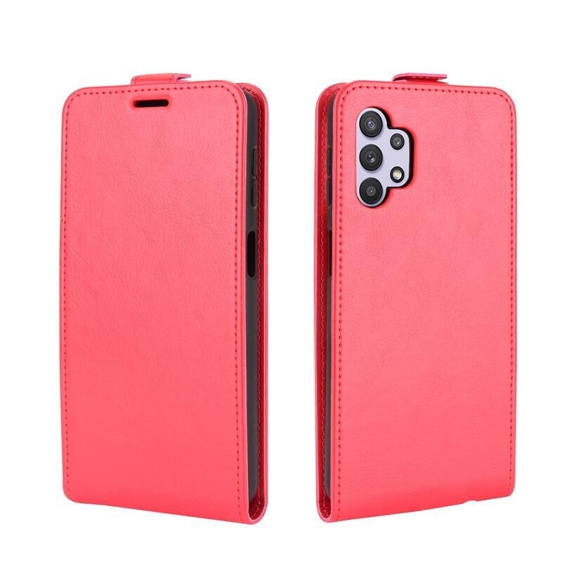 Függőleges PU bőr flip tok Samsung Galaxy A32 5G-hez - piros
