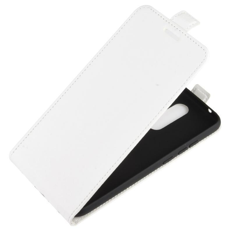 Függőleges PU bőr flip tok Xiaomi Redmi 8-hoz - fehér