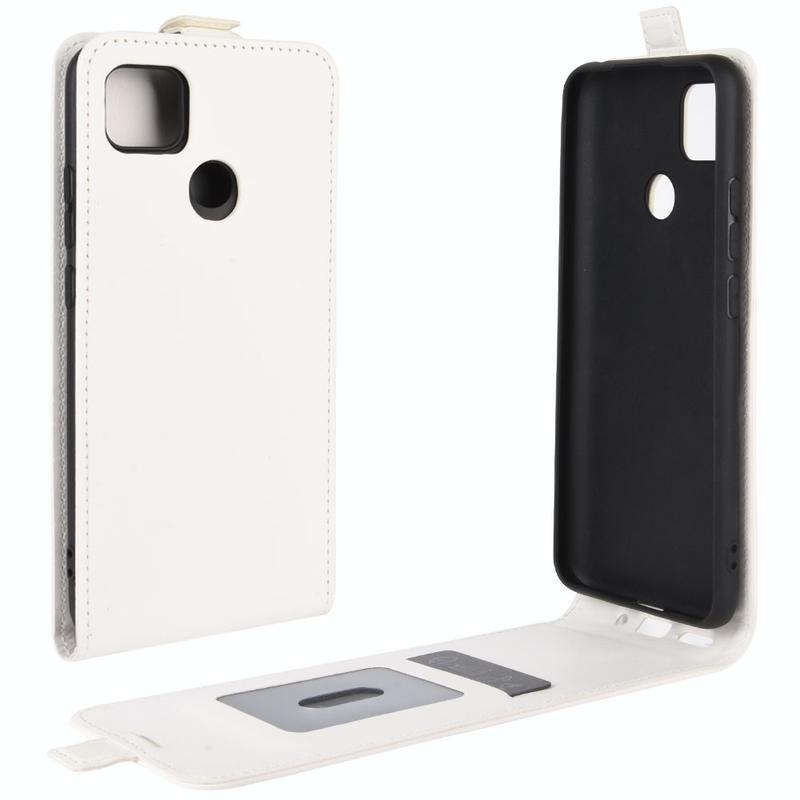 Függőleges PU bőr flip tok Xiaomi Redmi 9C-hez - fehér