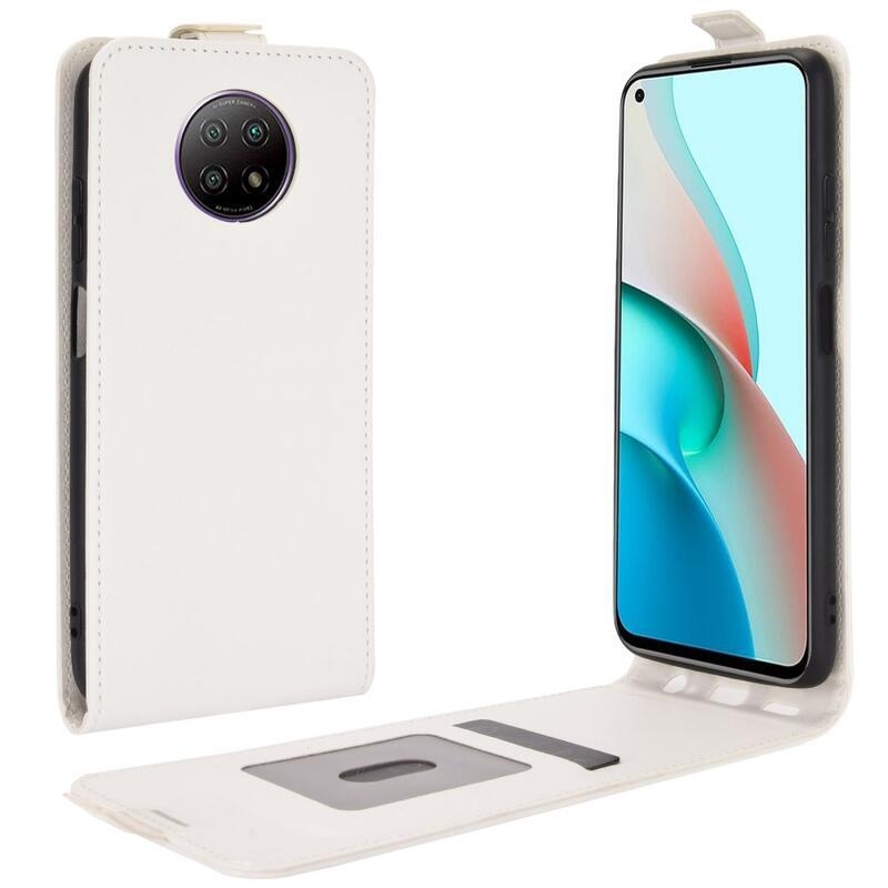 Függőleges PU bőr flip tok Xiaomi Redmi Note 9T 5G-hez - fehér