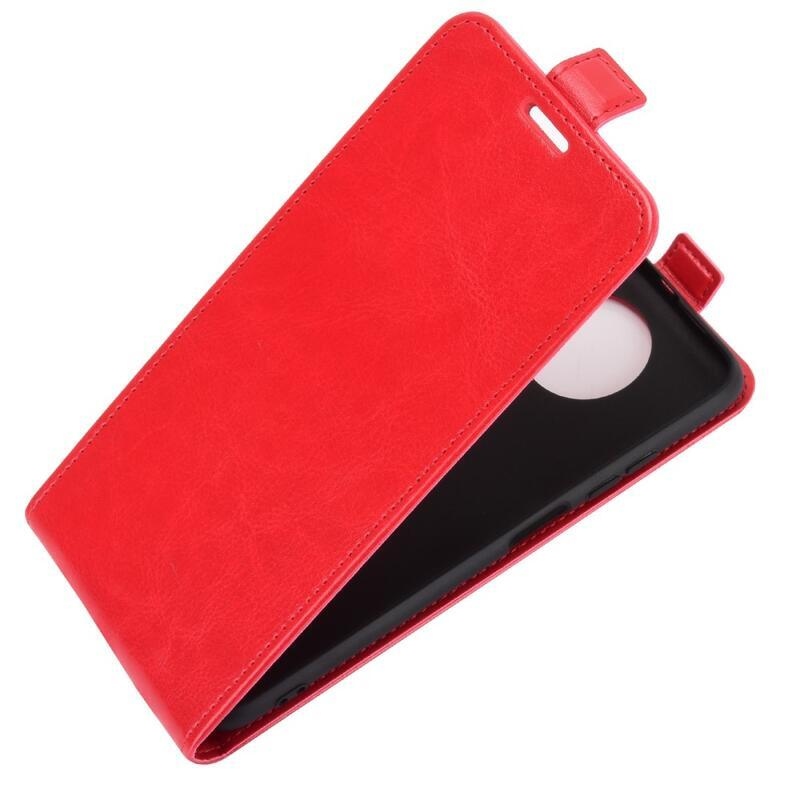 Függőleges PU bőr flip tok Xiaomi Redmi Note 9T 5G-hez - piros