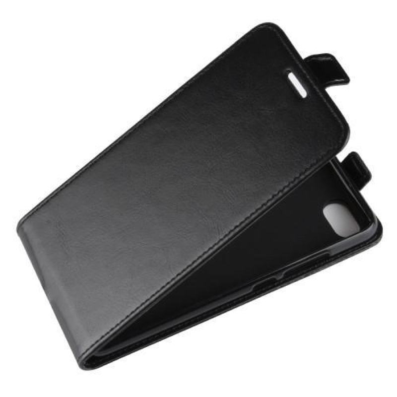 Függőleges PU bőr flip tok Xiaomi Redmi 6A-hoz - fekete