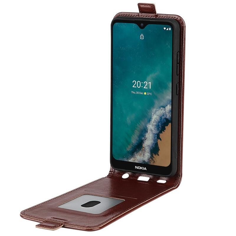 Függőleges PU bőr pénztárca tok Nokia G50 készülékhez - barna
