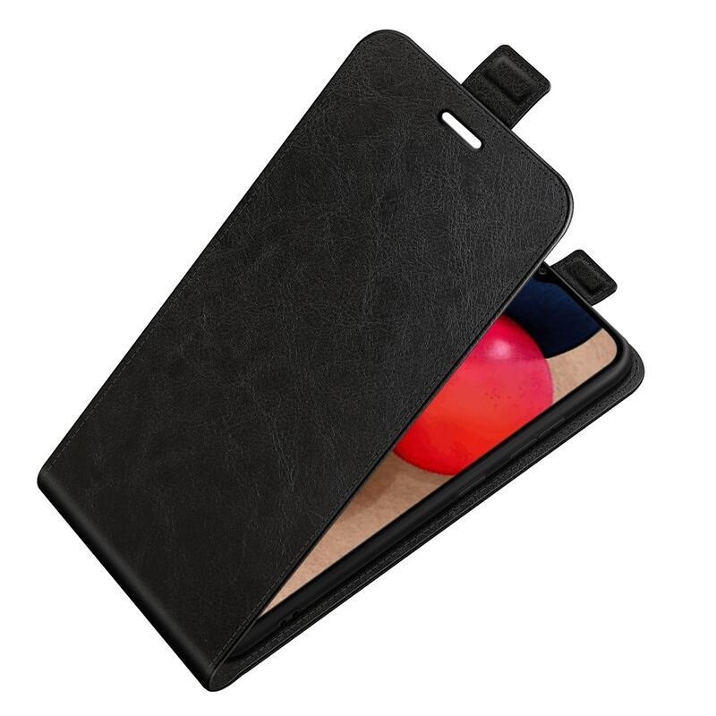 Függőleges PU bőr pénztárca tok Samsung Galaxy A03s (166.6 x 75.9 x 9.1mm) - fekete