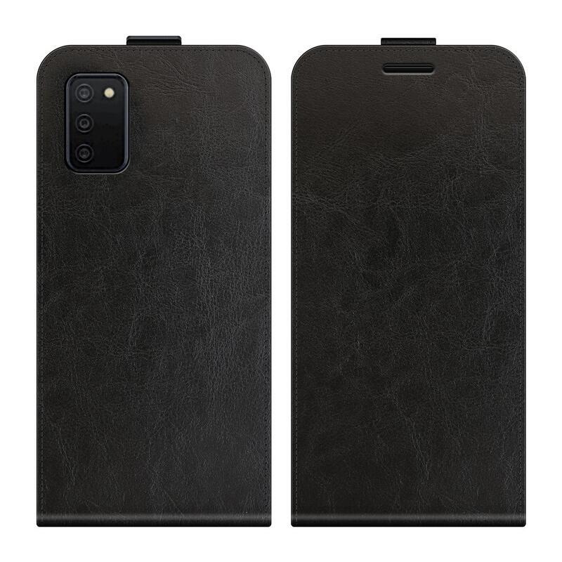 Függőleges PU bőr pénztárca tok Samsung Galaxy A03s (166.6 x 75.9 x 9.1mm) - fekete