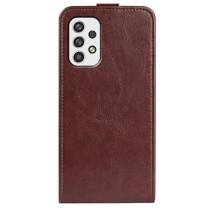 Függőleges PU bőr pénztárca tok Samsung Galaxy A23 4G/5G készülékhez - barna