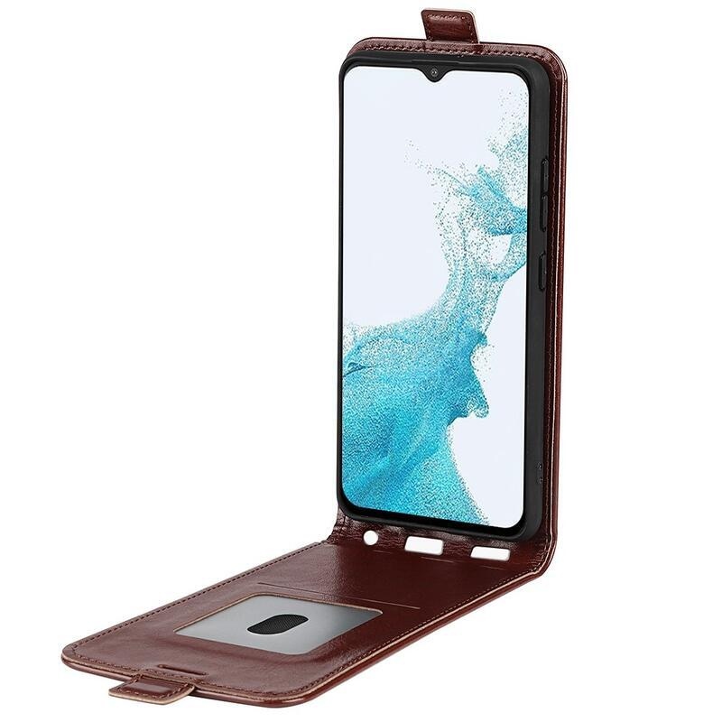 Függőleges PU bőr pénztárca tok Samsung Galaxy A23 4G/5G készülékhez - barna