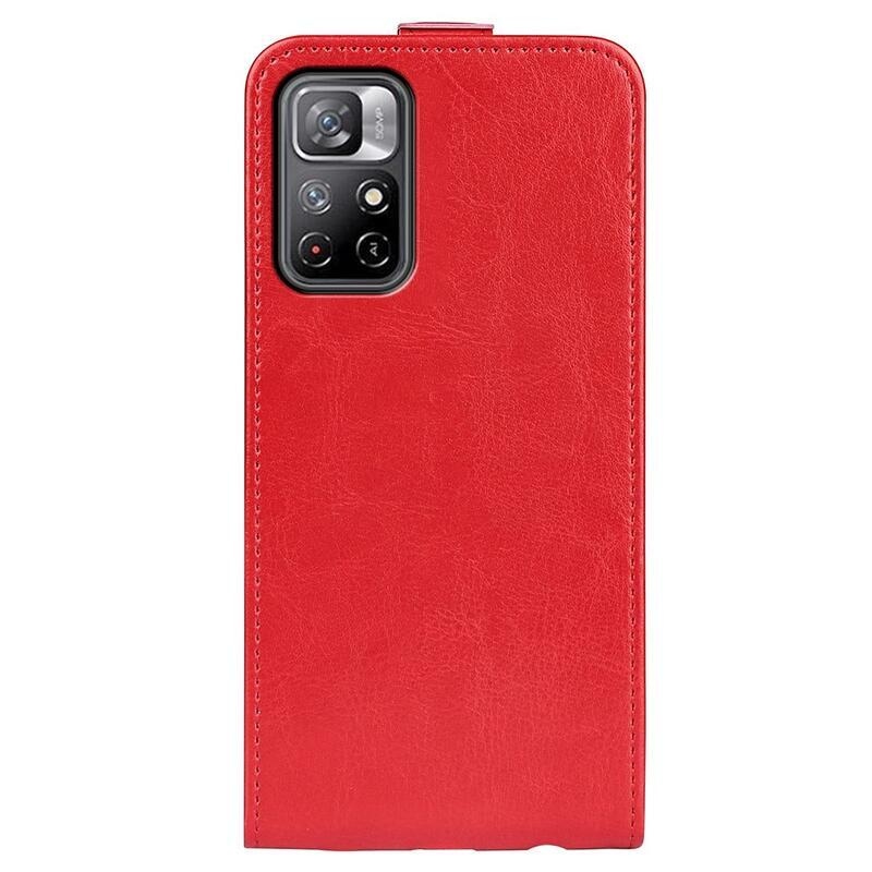 Függőleges PU bőr pénztárca tok Xiaomi Poco M4 Pro 5G/Redmi Note 11S 5G - piros