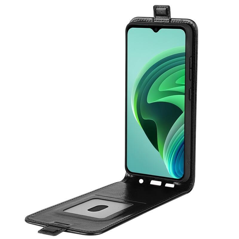 Függőleges PU bőr pénztárca tok Xiaomi Redmi 10 5G - fekete