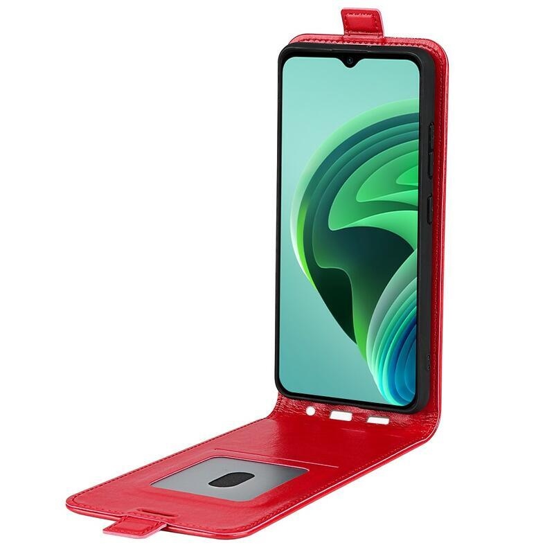 Függőleges PU bőr pénztárca tok Xiaomi Redmi 10 5G - piros