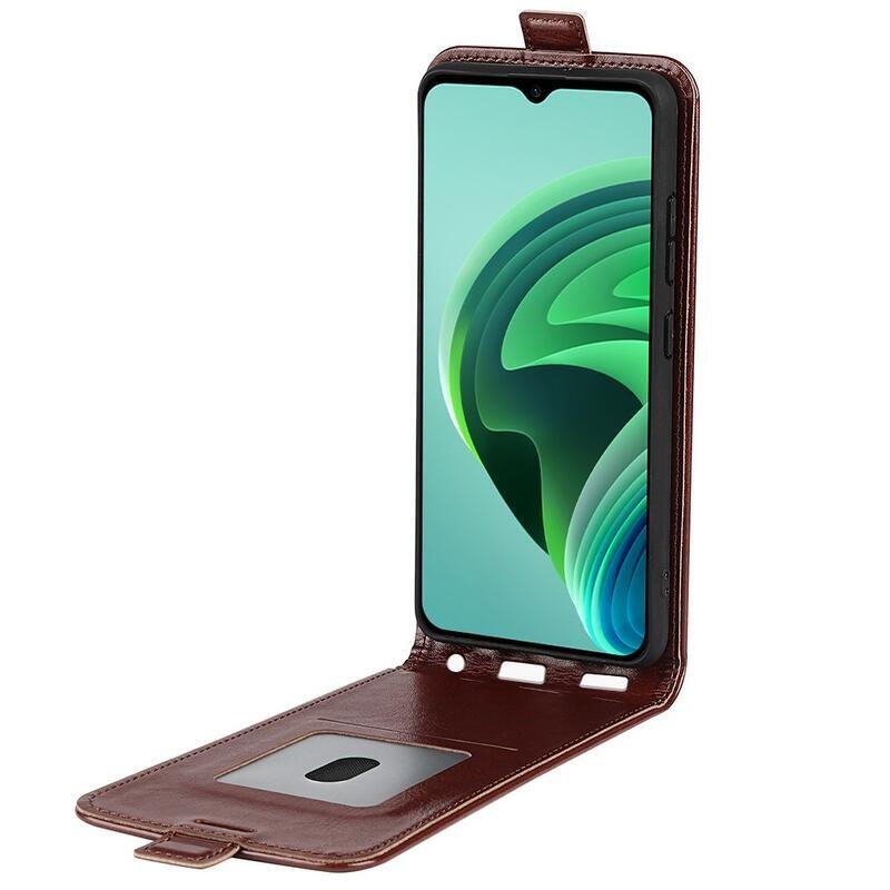 Függőleges PU bőr pénztárca tok Xiaomi Redmi 10 5G - barna