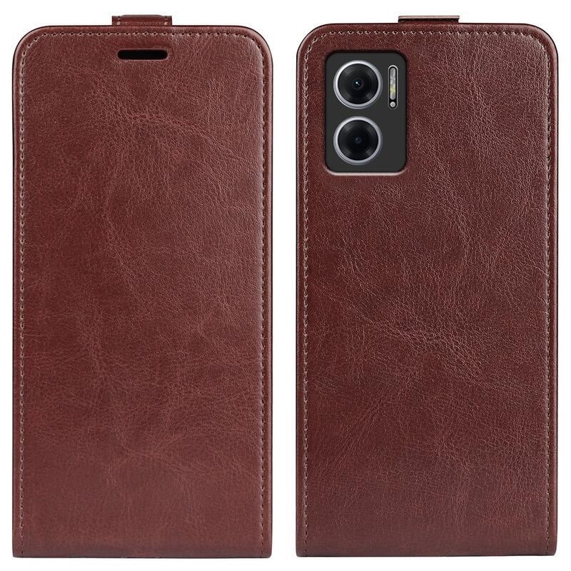 Függőleges PU bőr pénztárca tok Xiaomi Redmi 10 5G - barna