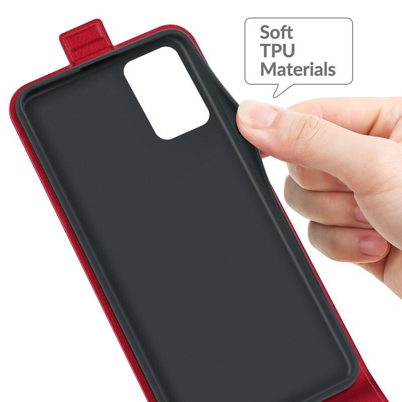 Függőleges PU bőr pénztárca tok Xiaomi Redmi 10/Redmi 10 (2022) - piros