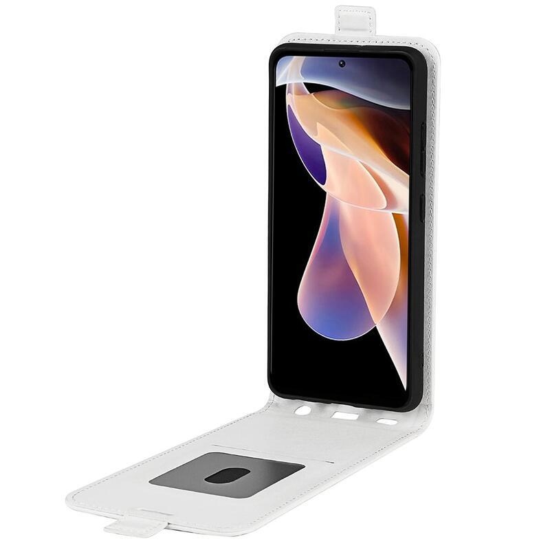 Függőleges PU bőr pénztárca tok Xiaomi Redmi Note 11 Pro+ 5G - fehér