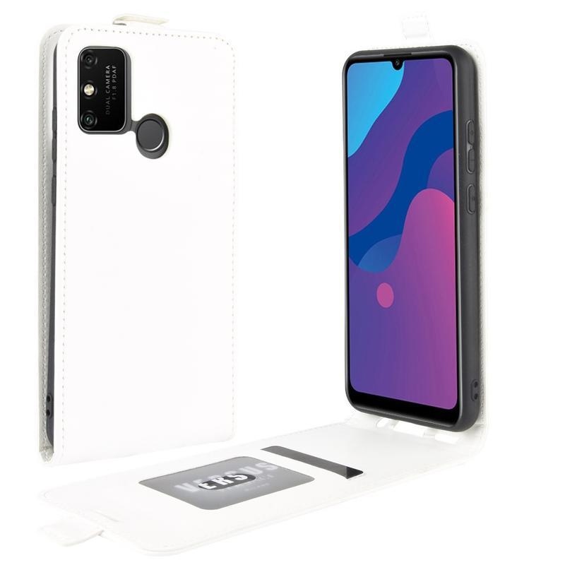 Függőleges PU bőr tok a Honor 9A-hoz - fehér