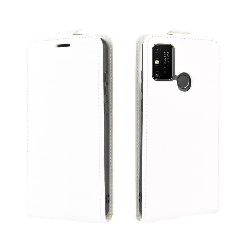 Függőleges PU bőr tok a Honor 9A-hoz - fehér