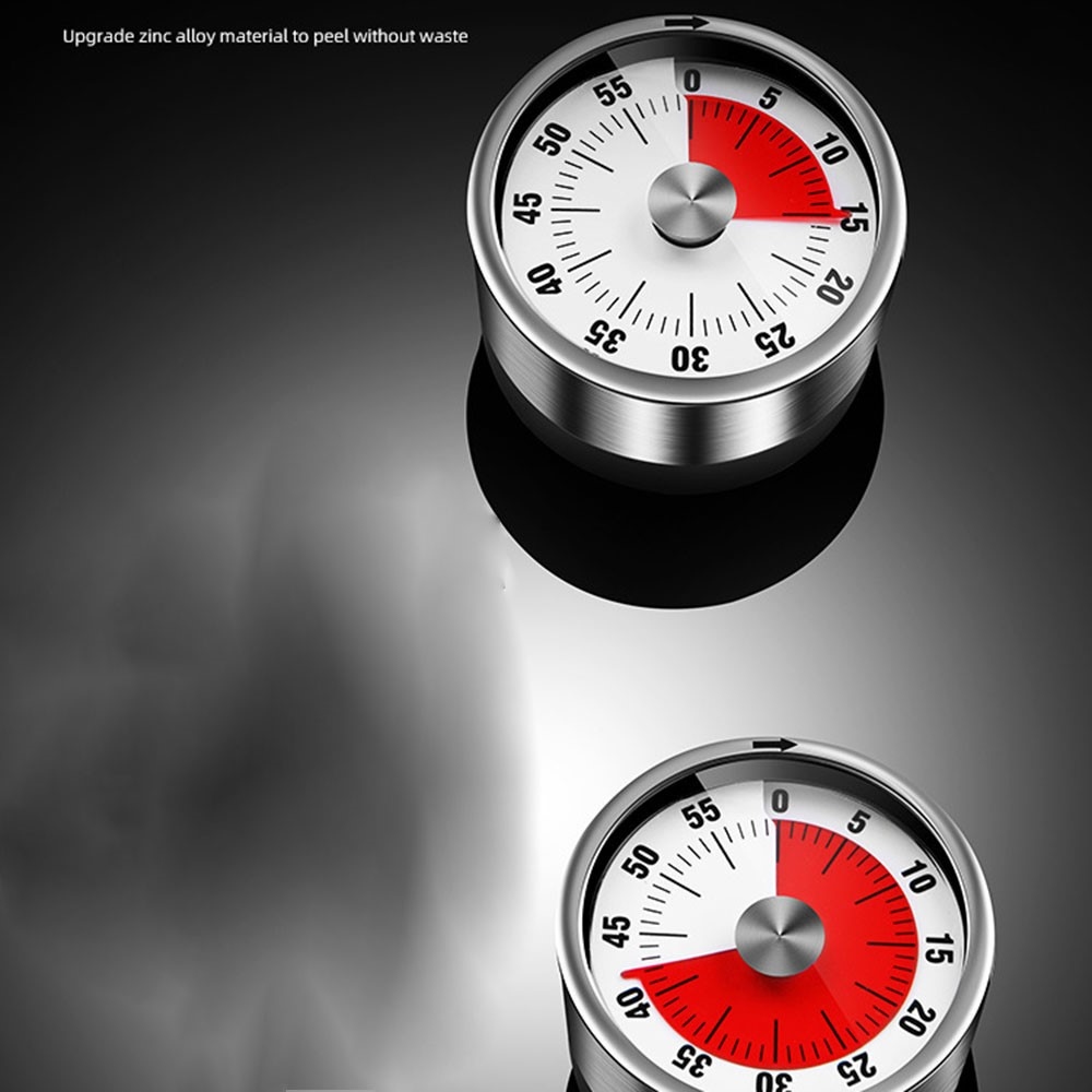 Mechanikus konyhai időzítő rozsdamentes acélból - fehér