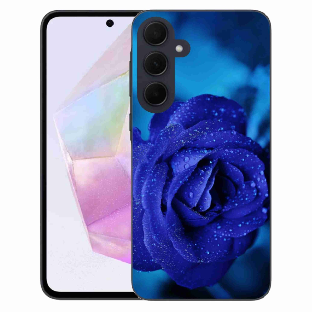 Gél tok mmCase Samsung Galaxy A35 5G - kék rózsa