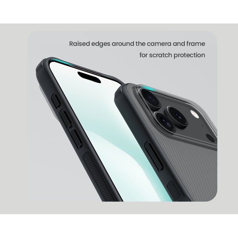 Nillkin Super Frosted PRO hátlap az Apple iPhone 17 Pro készülékhez Átlátszó fekete