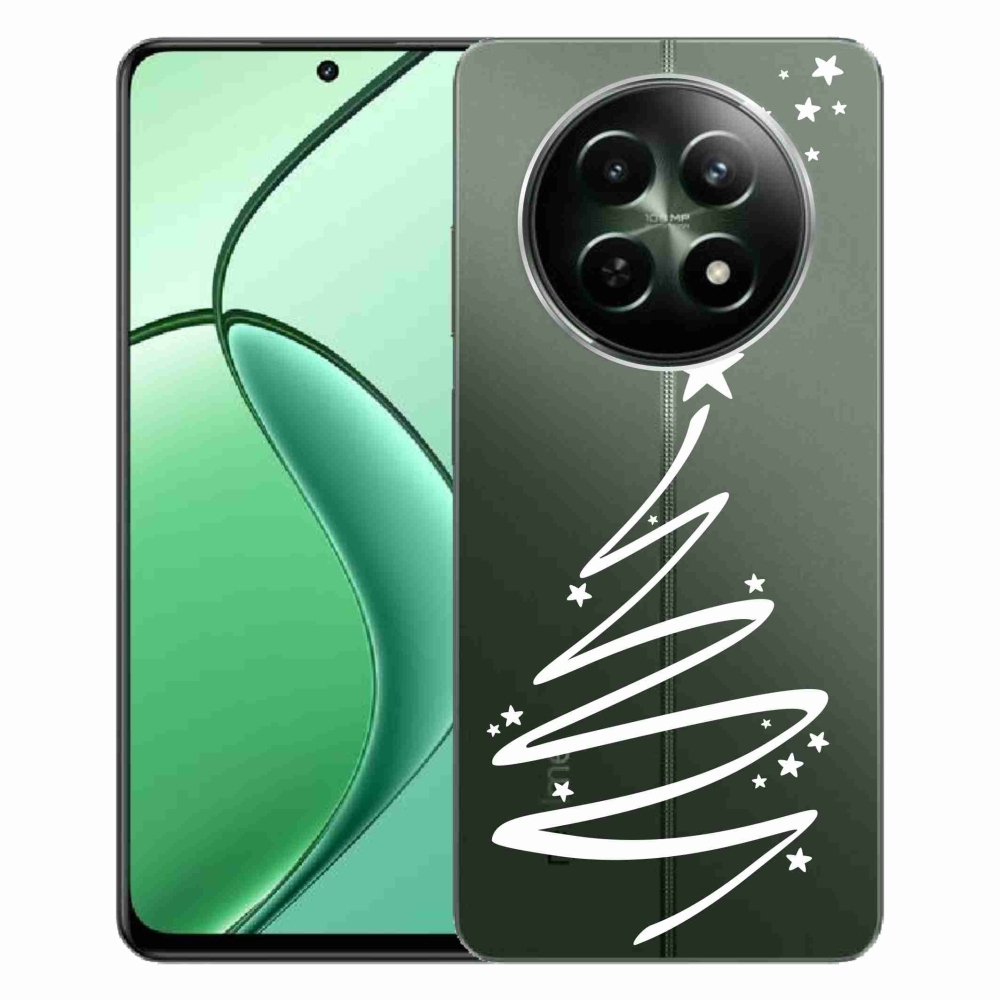 Zselés borító mmCase a Realme 12 5G/12x 5G készülékhez - fehér fa átlátszó háttéren