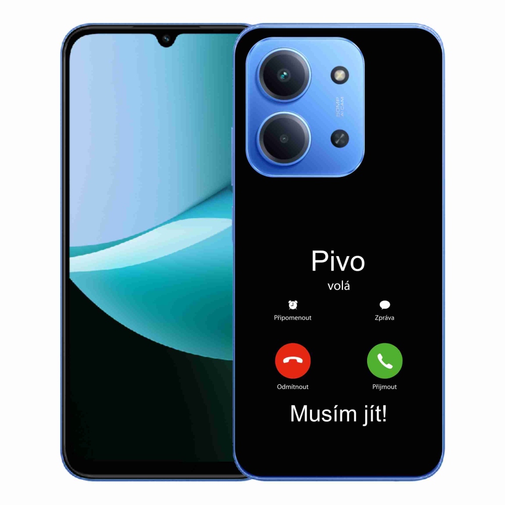 Gél borító mmCase a Xiaomi Redmi 15C 4G/5G (173mm) - sör hívja fekete háttérrel