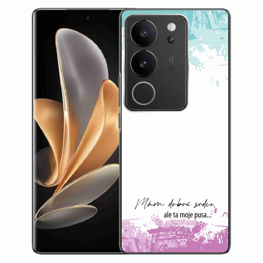 Gél borító mmCase Vivo V29 5G - vicces szöveg 3 fehér háttérrel