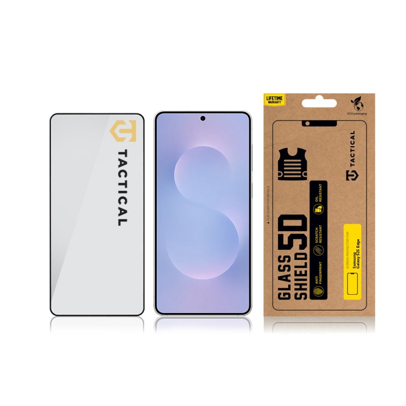 Taktikai üvegpajzs 5D üveg Samsung Galaxy S25 Edge Fekete