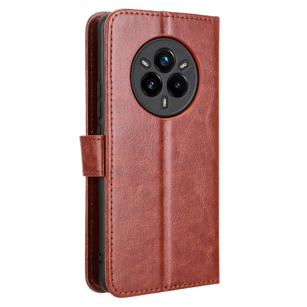 Őrült könyvtáska a Realme 14 Pro+ 5G számára - barna színben