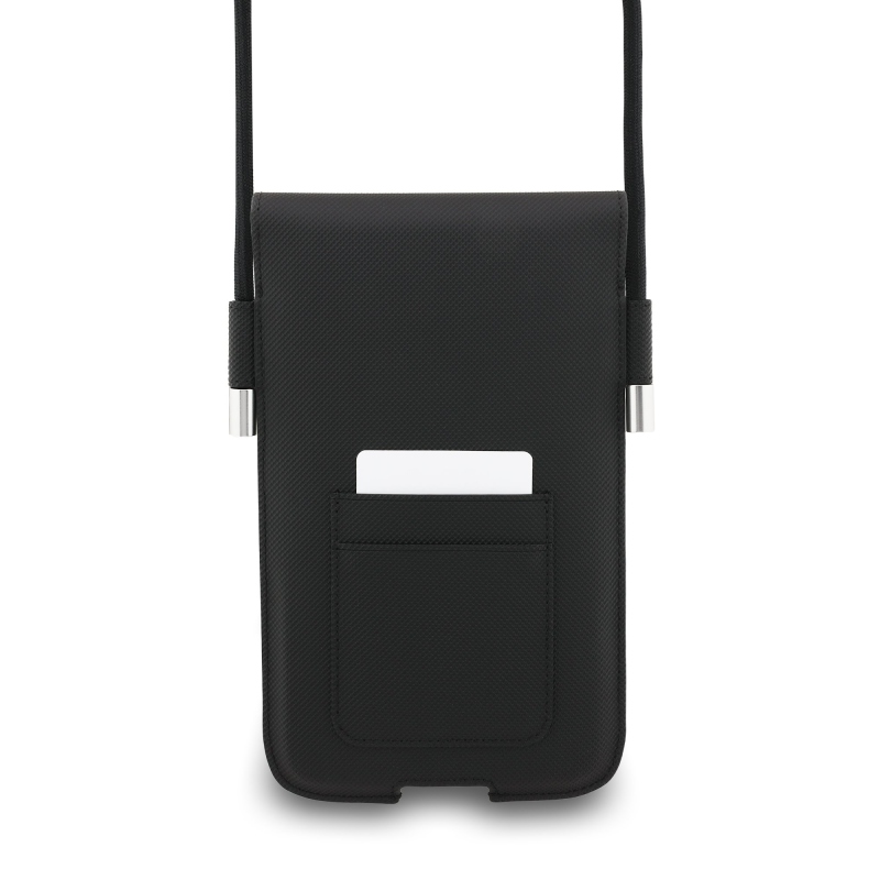 Lacoste PVC Iconic Petit Pique Fém Logós Telefonzseb XL Fekete