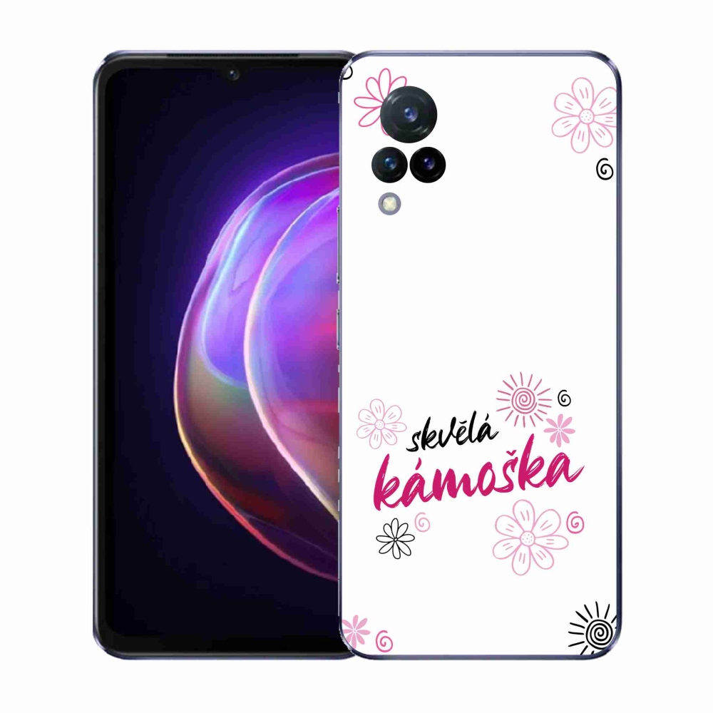 Gél borító mmCase a Vivo V21 4G/5G - nagyszerű haver fehér háttérrel