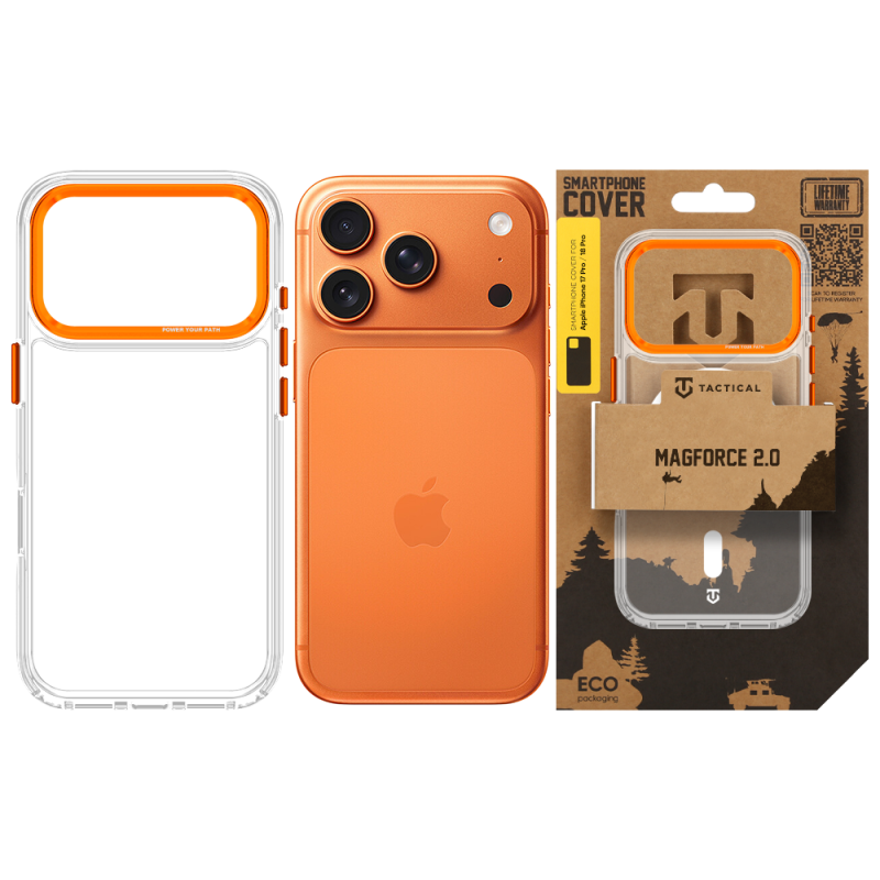 Tactical MagForce 2.0 tok az Apple iPhone 17 Pro/18 Pro készülékekhez, narancssárga