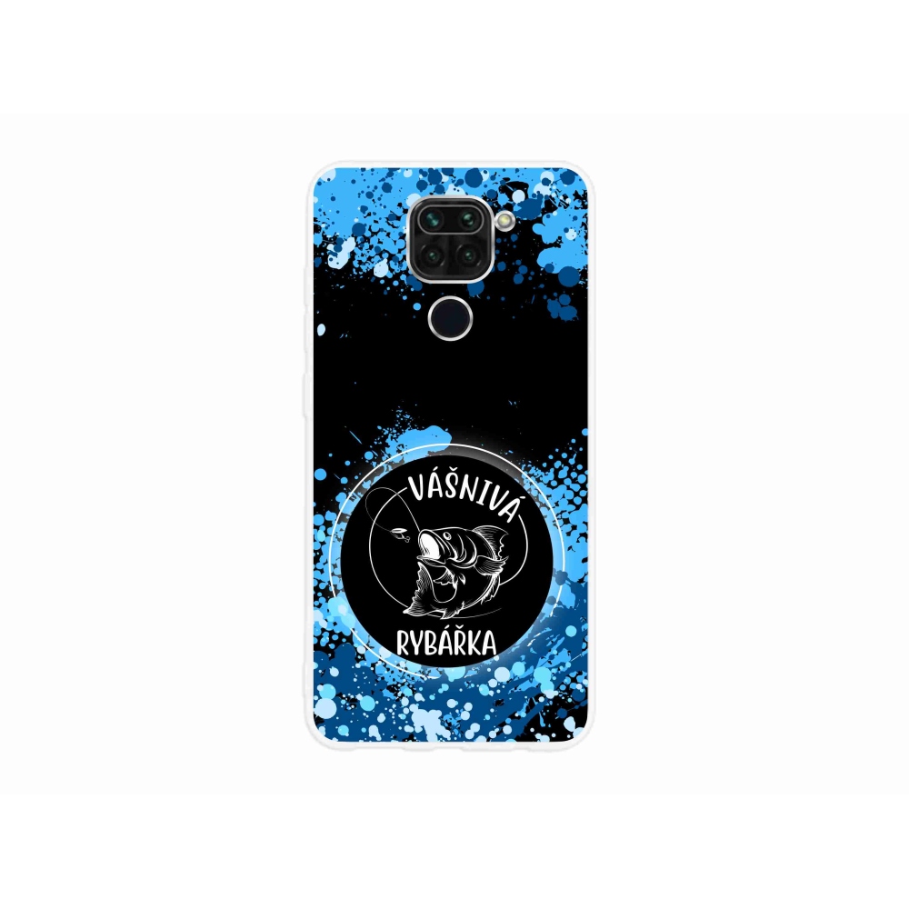 Gél borító mmCase a Xiaomi Redmi Note 9-hez - szenvedélyes halász fekete háttérrel