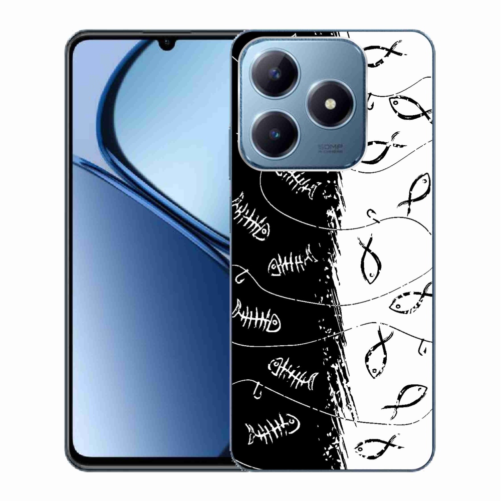 Zselés borító mmCase a Realme C63 készülékhez - csontvázak és halak