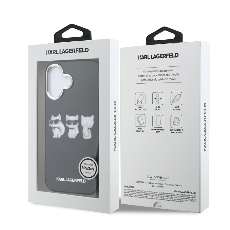 Karl Lagerfeld IML Choupette Trio vízfesték MagSafe hátlapi borító iPhone 17 készülékhez