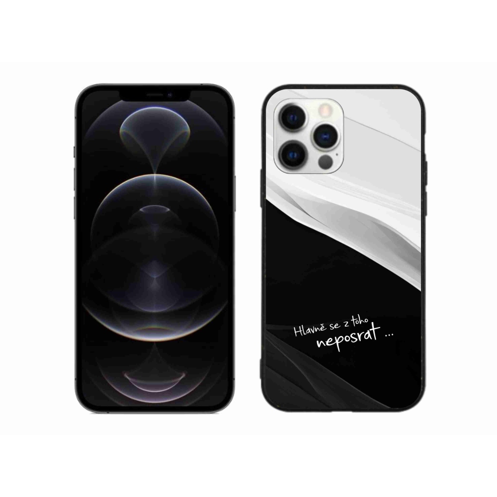 Gél borítás mmCase iPhone 12 Pro Max készülékhez - vicces szöveg 13 fekete és fehér háttérrel