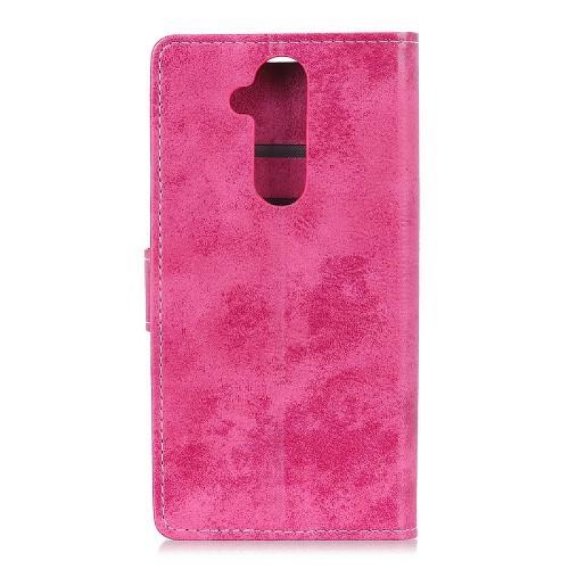 Vintage PU bőr pénztárca tok Nokia 8.1 - rózsaszínű