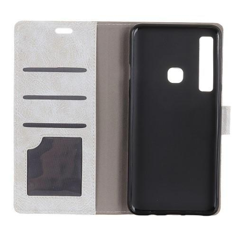 Vintage PU bőr pénztárca tok Samsung Galaxy A9-hez - fehér