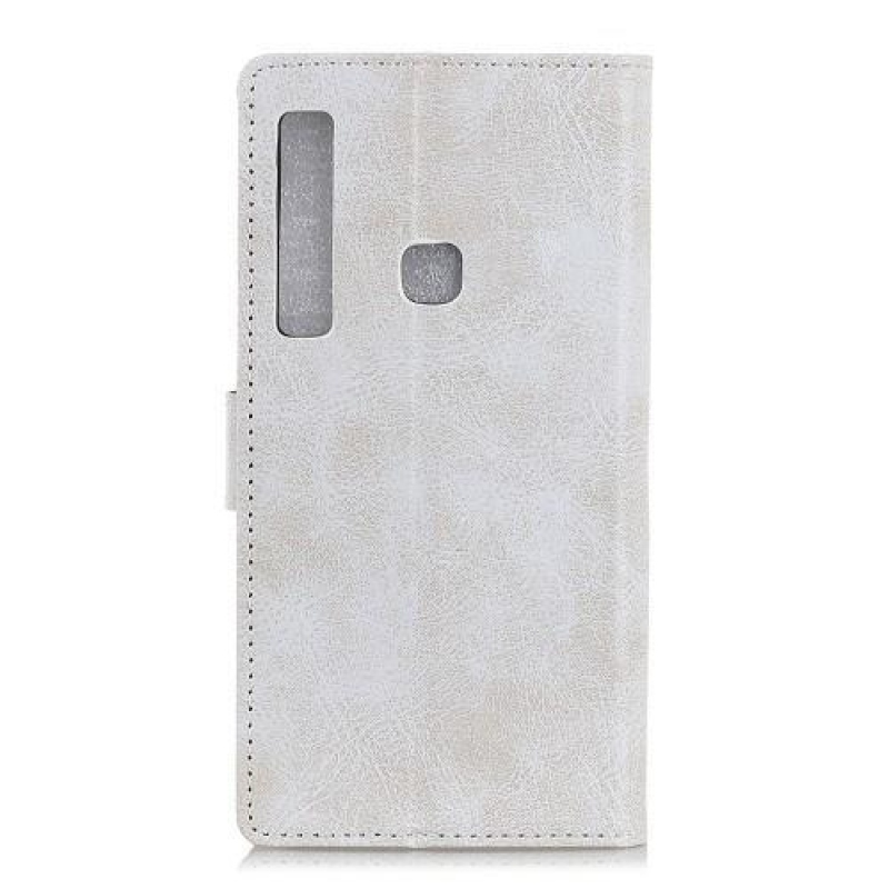 Vintage PU bőr pénztárca tok Samsung Galaxy A9-hez - fehér