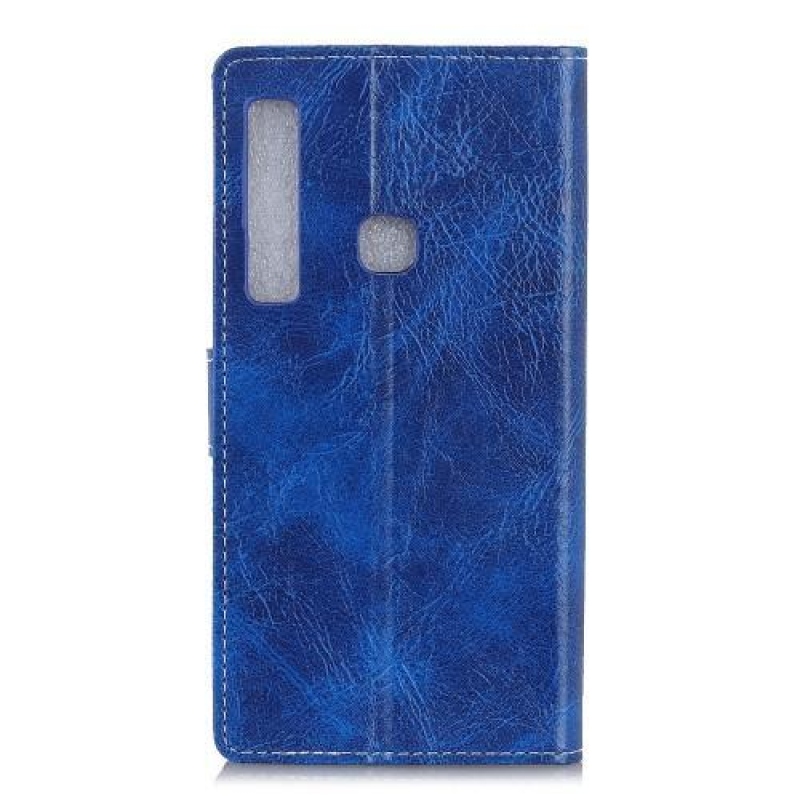 Vintage PU bőr pénztárca tok Samsung Galaxy A9-hez - kék
