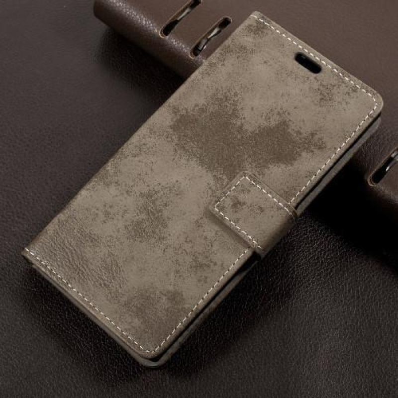 Vintage PU bőr tok Sony Xperia L1 - khaki színű