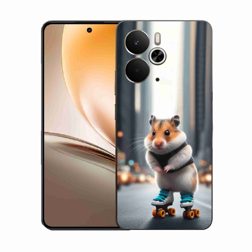 Gél borítás mmCase a Realme 14 5G/14T 5G-hez - hörcsög a korcsolyán