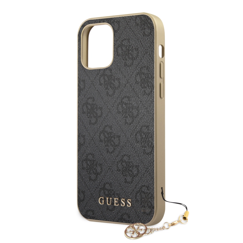 Guess 4G Charms hátlap iPhone 12/12 Pro 6.1 szürke iPhone 12/12 Pro 6.1 szürke borítóhoz