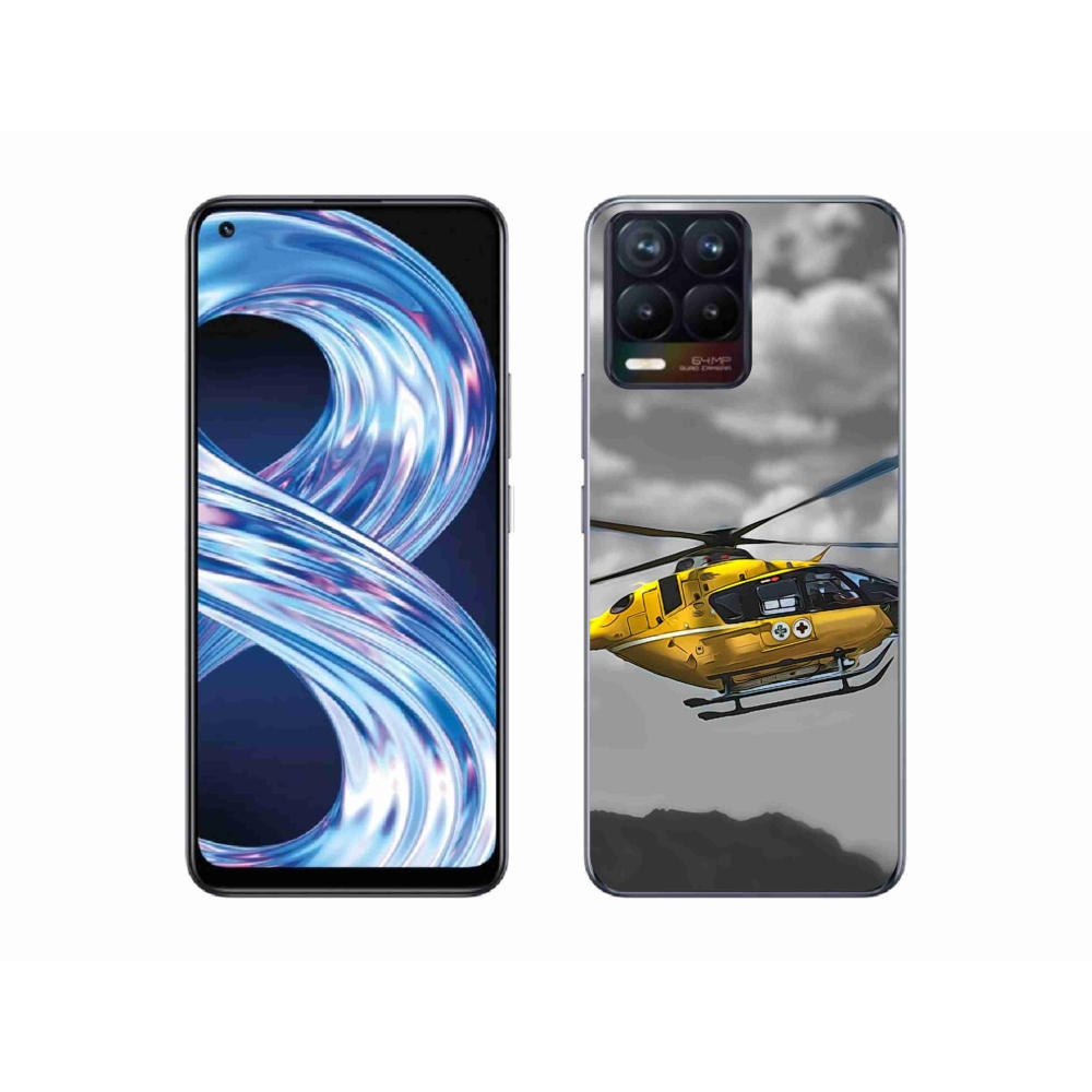 Gél borítás mmCase a Realme 8 4G készülékhez - sárga helikopter