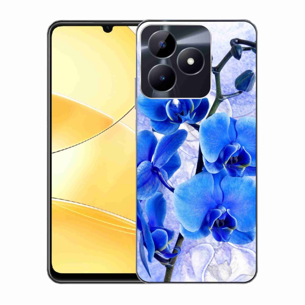 Zselés tok mmCase a Realme C51/C53 készülékhez - kék virágok