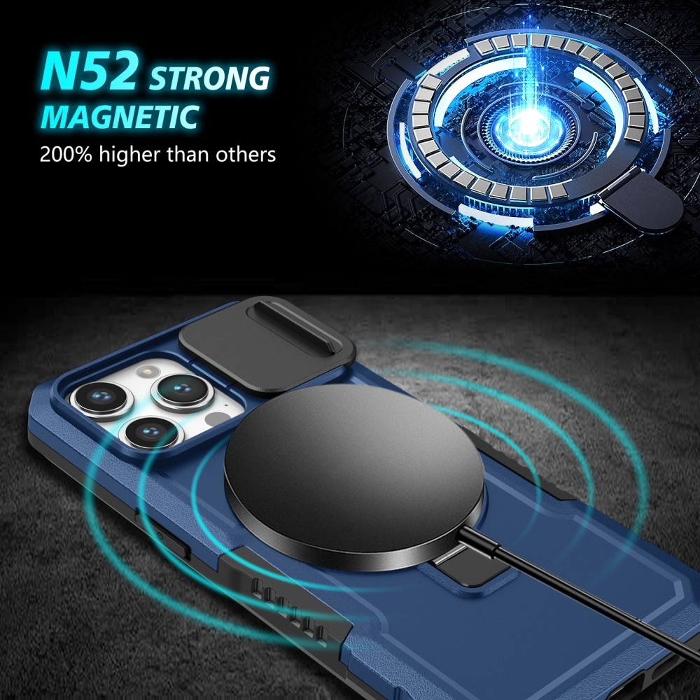 Katonai strapabíró védőburkolat MagSafe-vel iPhone 14 Pro Max készülékhez - sötétkék