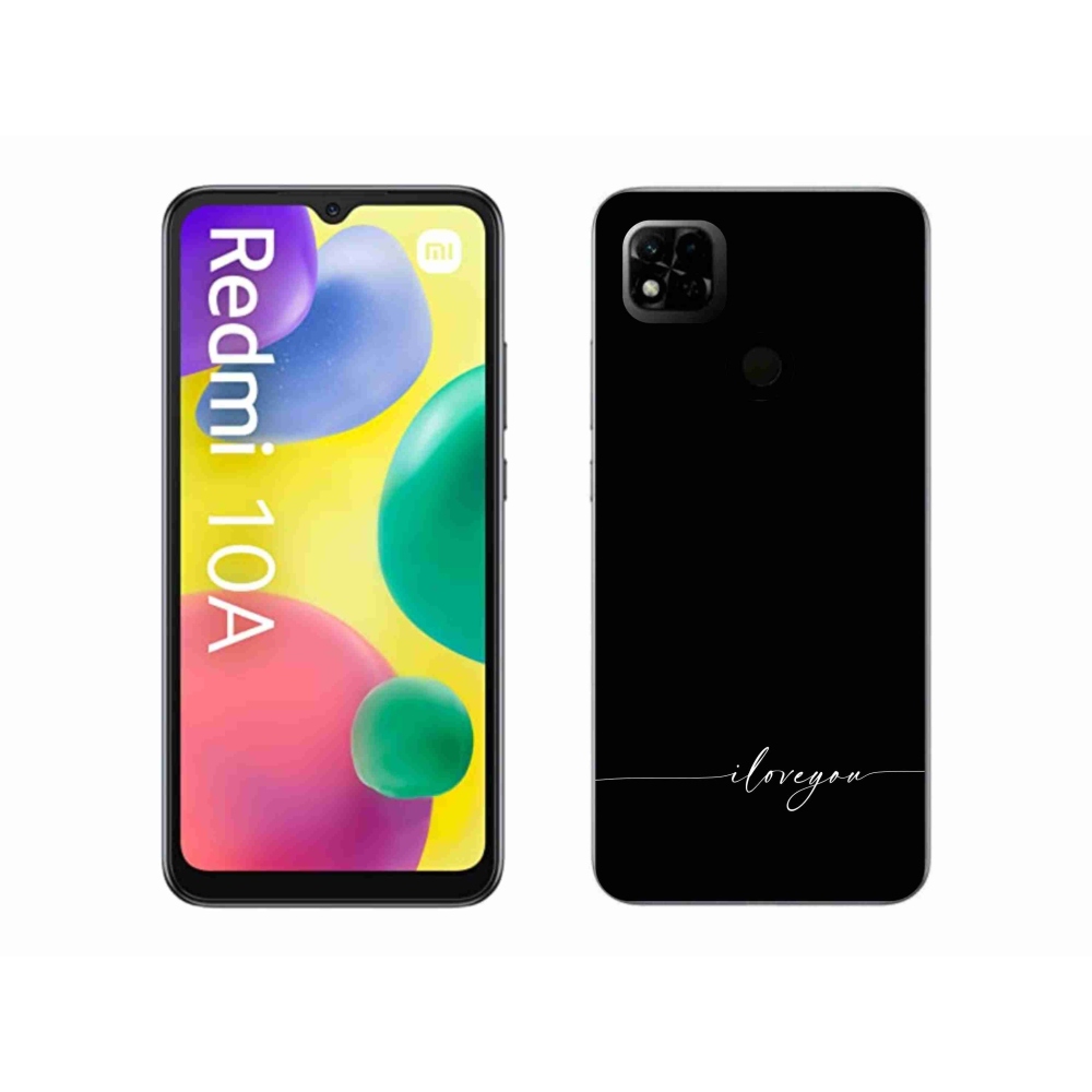 Gél borító mmCase a Xiaomi Redmi 10A számára - Szeretlek fekete háttérrel