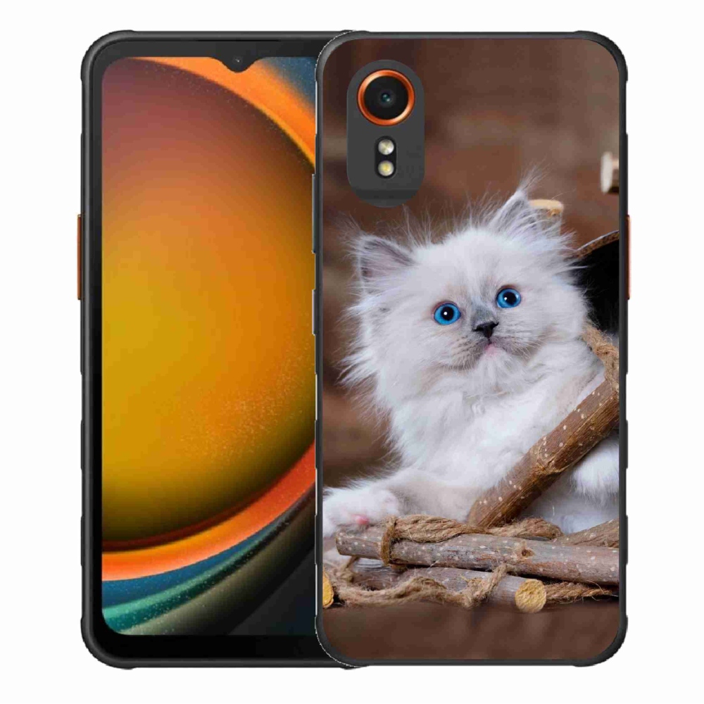 Gél borítás mmCase Samsung Galaxy Xcover 7 készülékhez - fehér cica